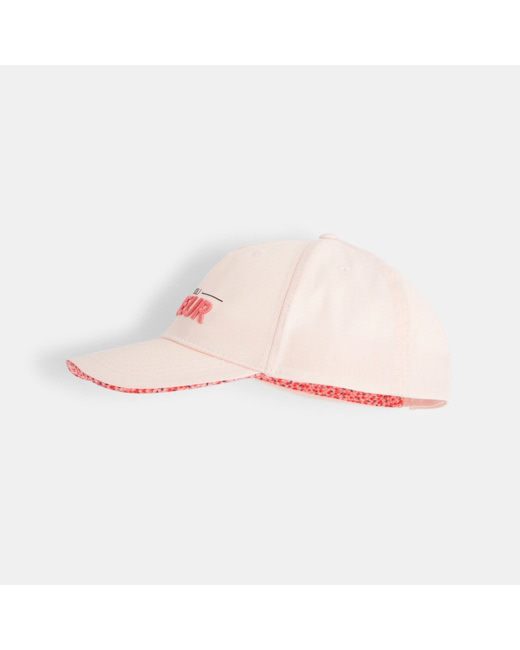 Casquette toile à message brodé 'Joli Cœur' rose fille
