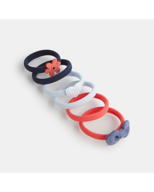 Elastiques colorés (lot de 6) bleu fille