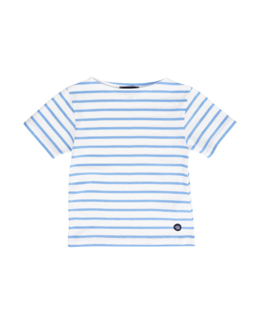 Marinière "Hoëdic" KIDS - coton léger - Milk/Bleu Lobelia