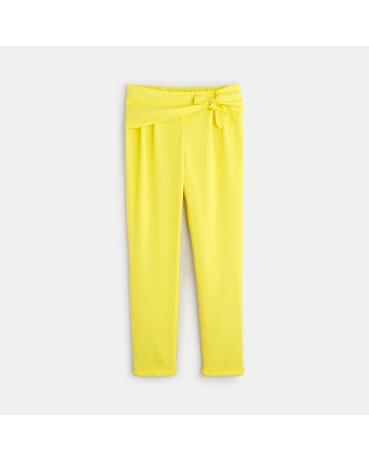Pantalon fluide uni jaune fille