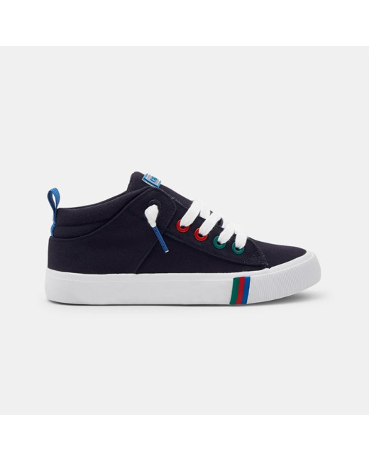 Baskets mid en toile bleues garçon