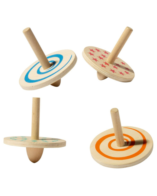 4 toupies en bois