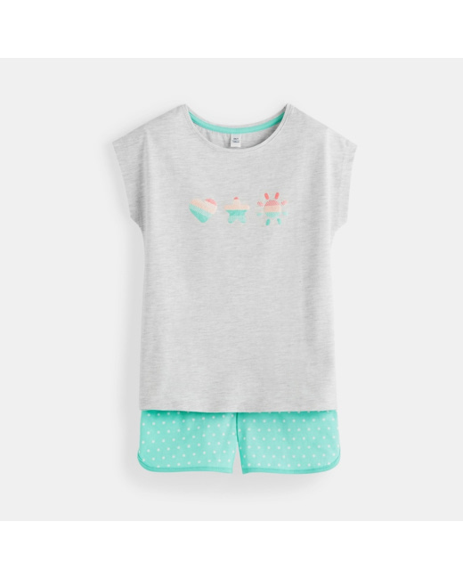 Pyjama d'été gris fille