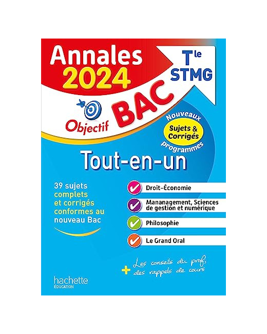 Annales Objectif BAC 2024 - Bac Tle STMG Tout-en-un