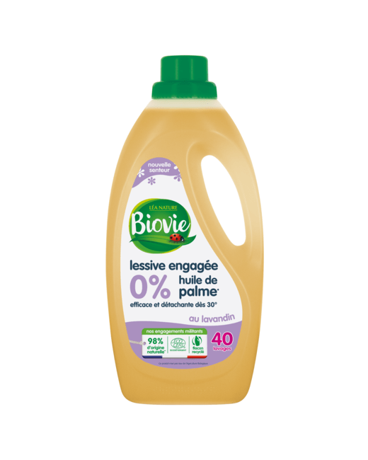 Lessive engagée 0% huile de palme 