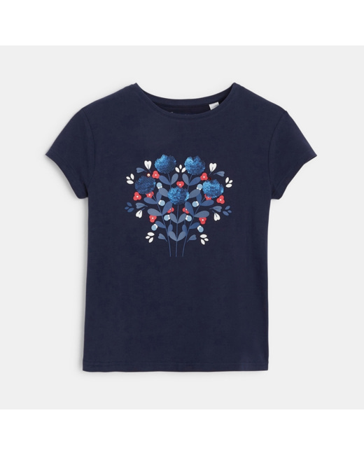 T-shirt à sequins magiques bleu fille