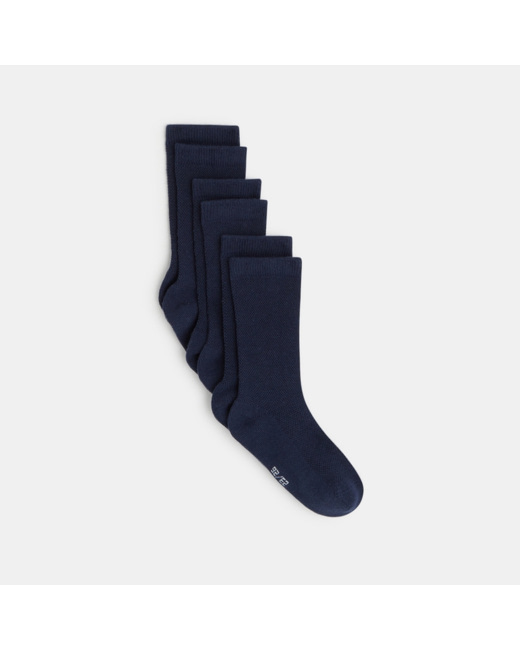 Chaussettes unies (lot de 3) bleues garçon