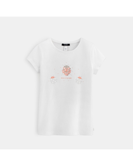 T-shirt à sequins rouge fille