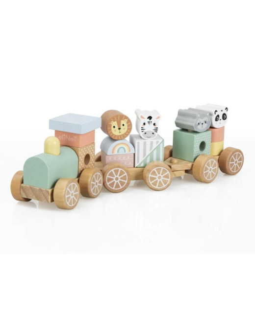 Train avec animaux en bois