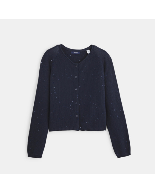 Gilet à sequins bleu fille