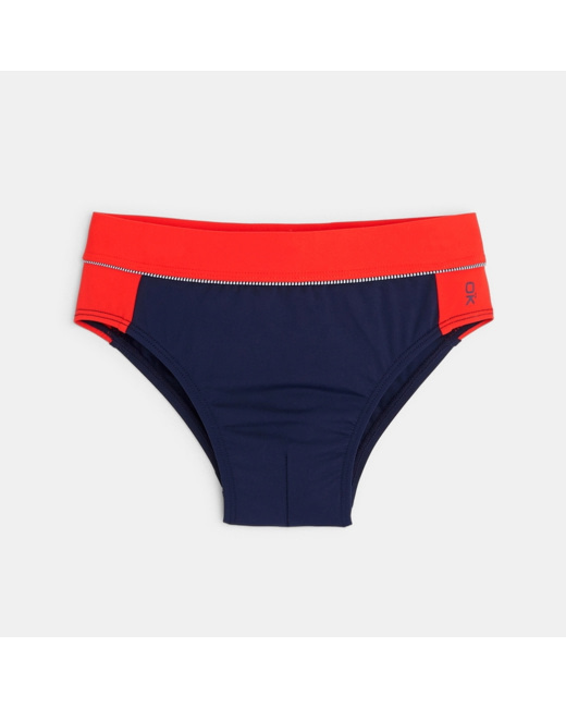 Slip de bain bicolore bleu garçon
