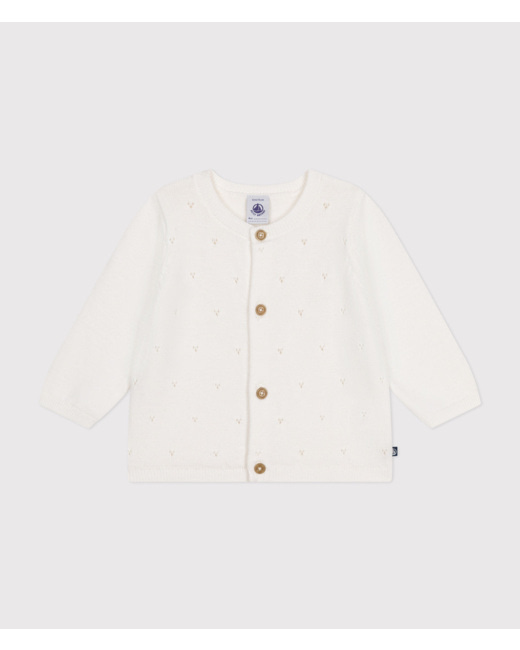Cardigan en tricot de coton ajouré bébé Marshmallow