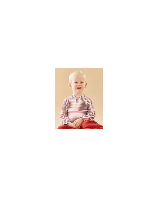 T-shirt henley longues manches rayé