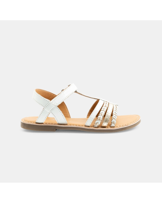 Sandales en cuir blanches fille