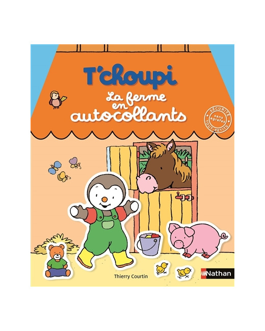 Livre T'choupi la ferme en autocollants