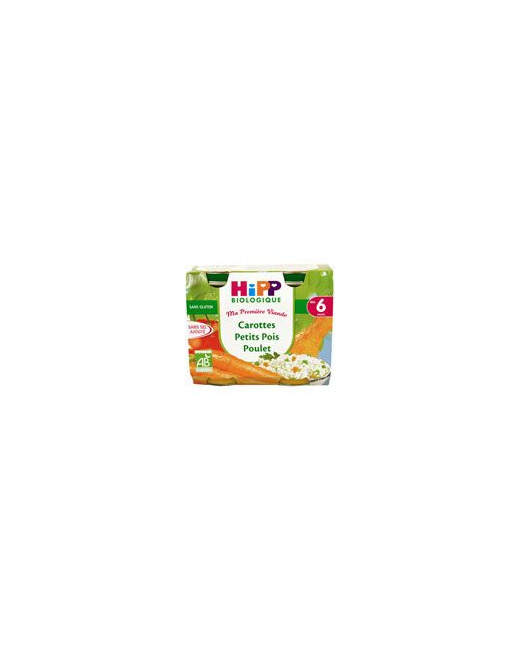 Carottes Petits pois Poulet - 2 pots x 190g - 6 mois