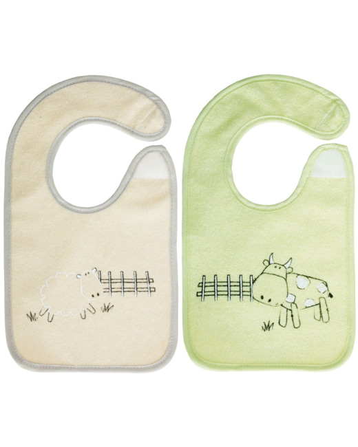 Lot de 2 bavoirs naissance A la ferme