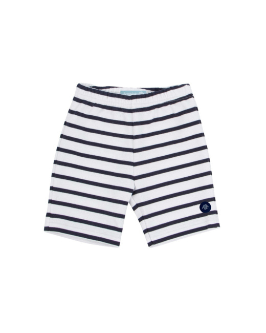 Bermuda "Brick" Baby - coton - Blanc/Navire