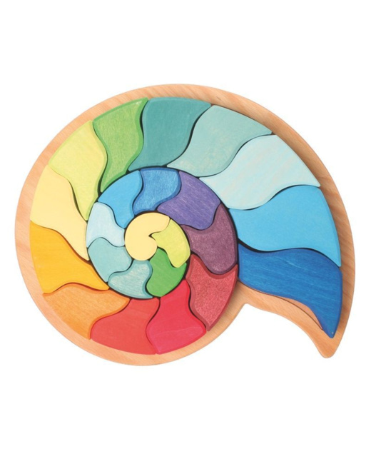 Puzzle ammonite serpent arc-en-ciel