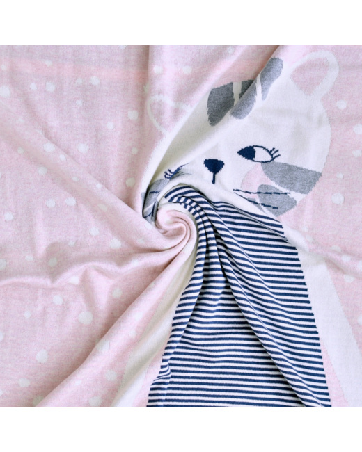 Couverture plaid enfant en coton bio, Chaton