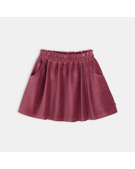 Jupe courte en velours côtelé violette fille