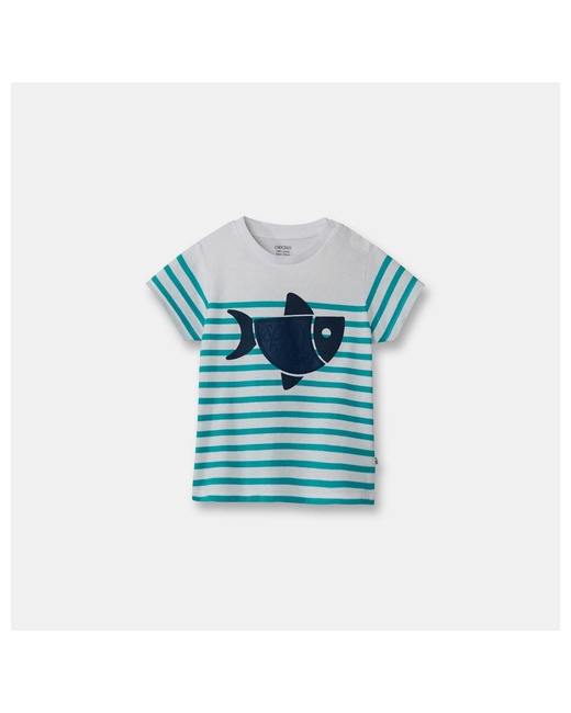 T-shirt rayé à motif marin