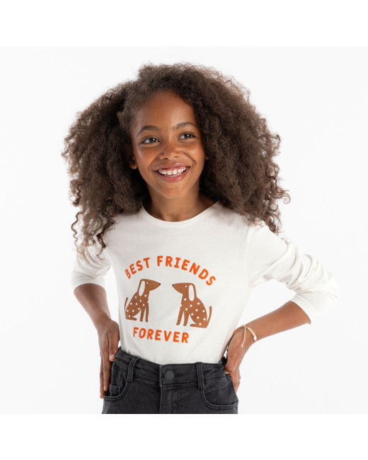 T-shirt best friends forever jaune fille
