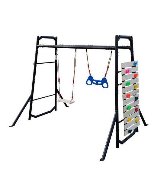 Portique avec mur d'escalade