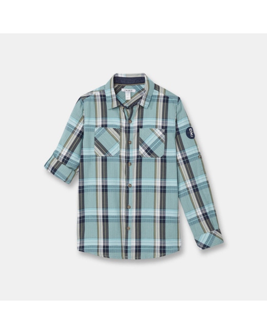 Chemise à carreaux bleue garçon