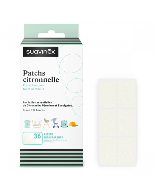 Lot de 36 patchs anti-moustique à la citronnelle