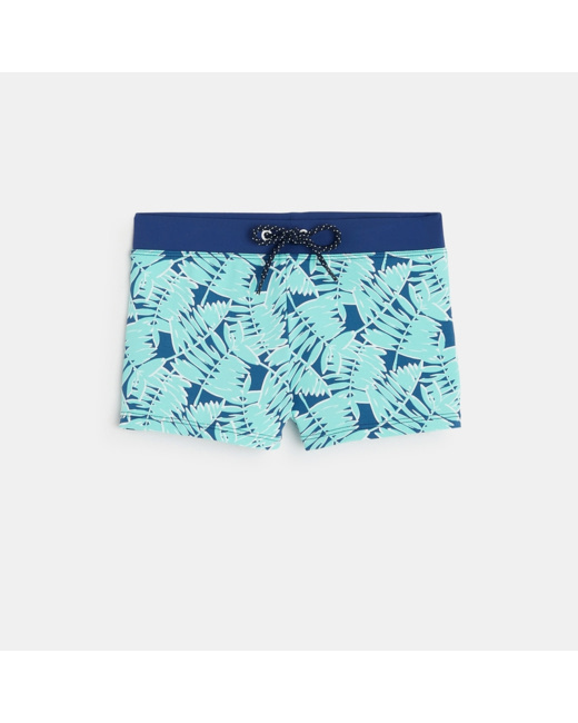 Boxer de bain imprimé bleu garçon