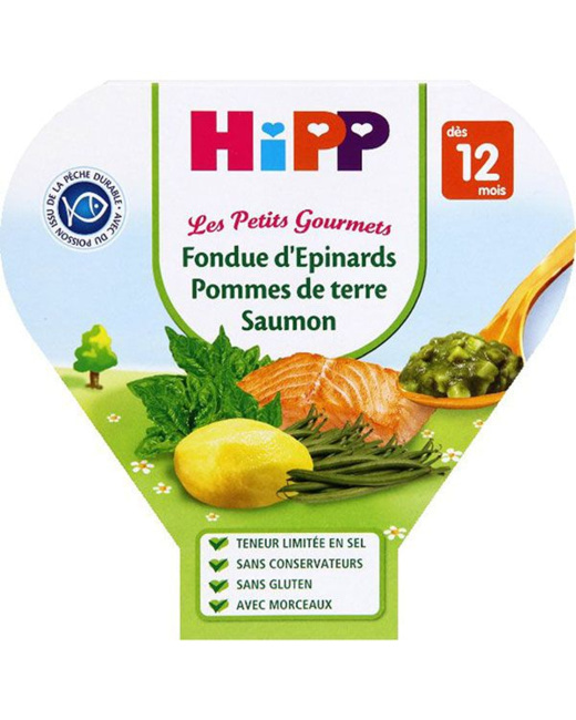 Fondue de Pommes de terre Légumes verts Saumon - Assiette 230g - 12 mois