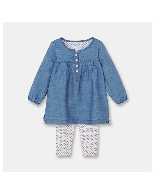 Robe en chambray + leggings