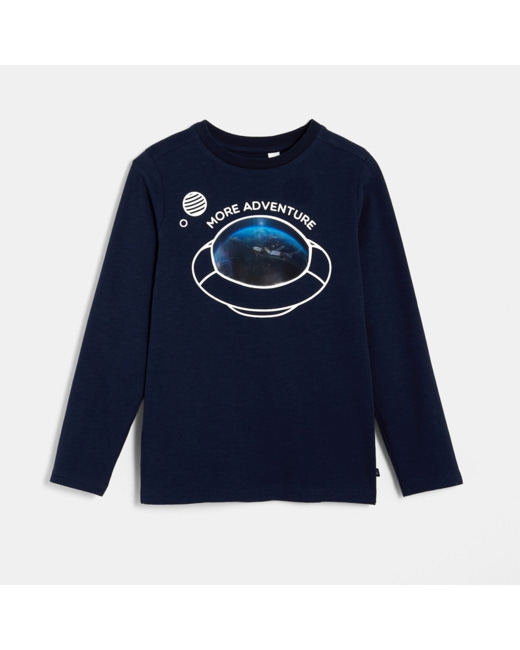 T-shirt à motif phosphorescent bleu garçon