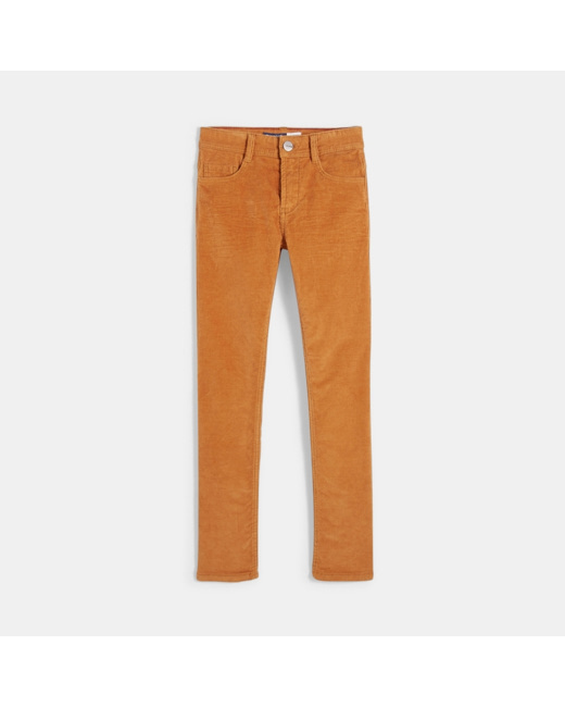 Pantalon skinny en velours stretch beige garçon