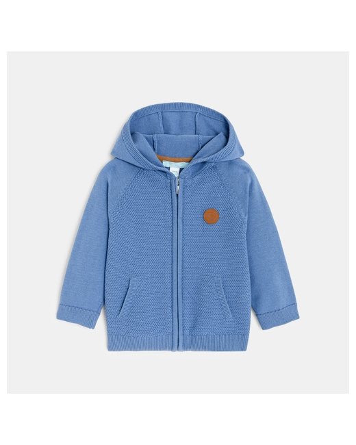 Gilet zippé tricot à capuche