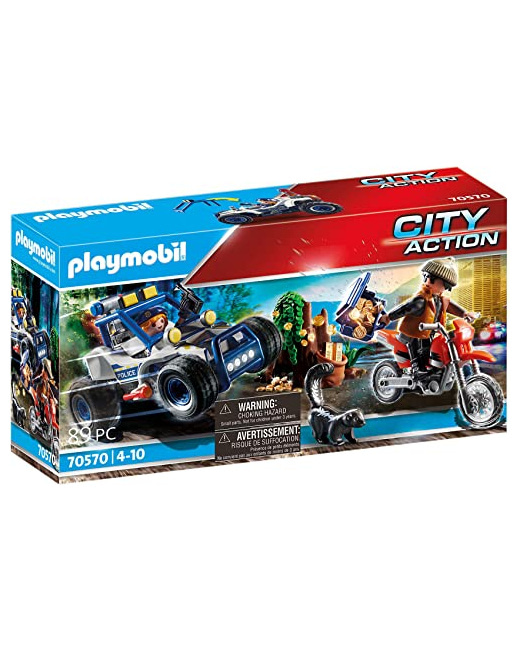 Playmobil City Action - Policier voiturette et voleur à moto