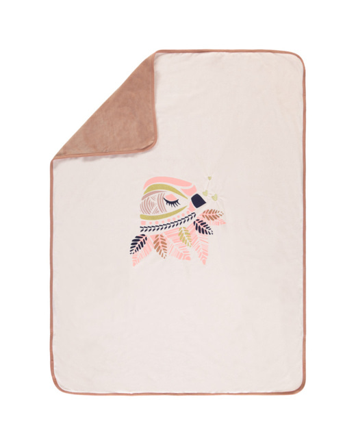 Couverture à motif oiseau pailleté