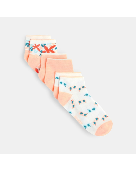 Socquettes fleuries (lot de 3) rose fille