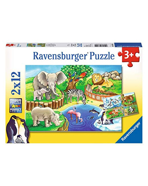 Puzzle - Les animaux du zoo - 2x12 pièces