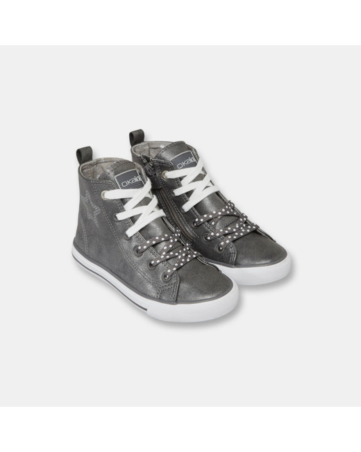 Baskets montantes grises fille