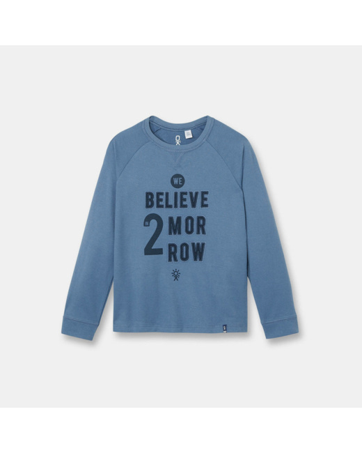 T-shirt à message bleu garçon