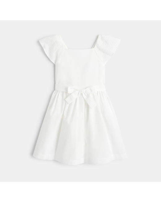 Robe chic unie blanche fille