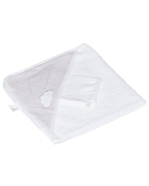 Cape de bain et gant Lily Grey