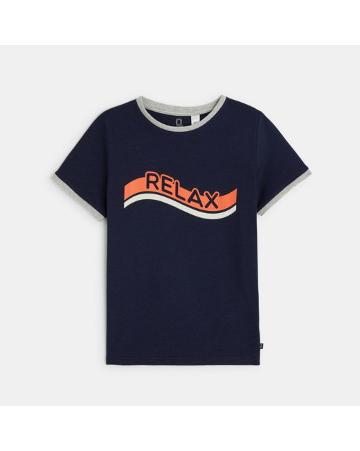 T-shirt manches courtes à message Relax bleu garçon