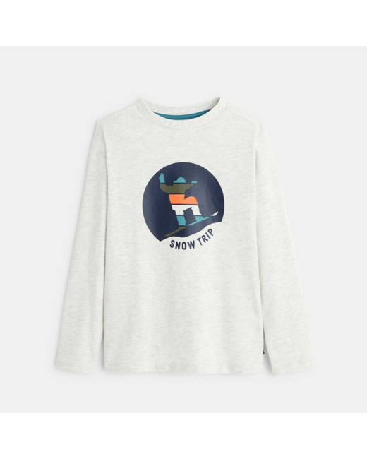 T-shirt manches longues Mountain Adventures blanc garçon