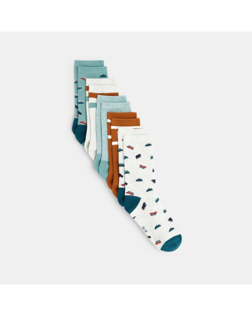 Chaussettes fantaisie (lot de 5) orange garçon