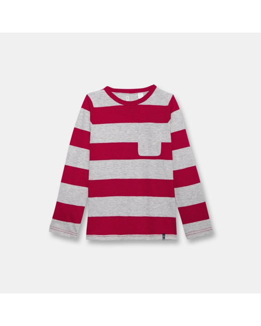 T-shirt rayures rugby rouge garçon