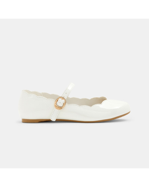 Ballerines métallisées à bride blanches fille