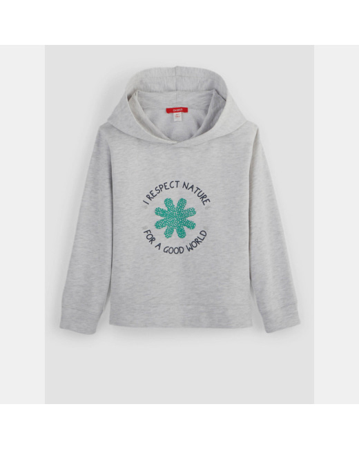 Sweat-shirt à capuche blanc fille
